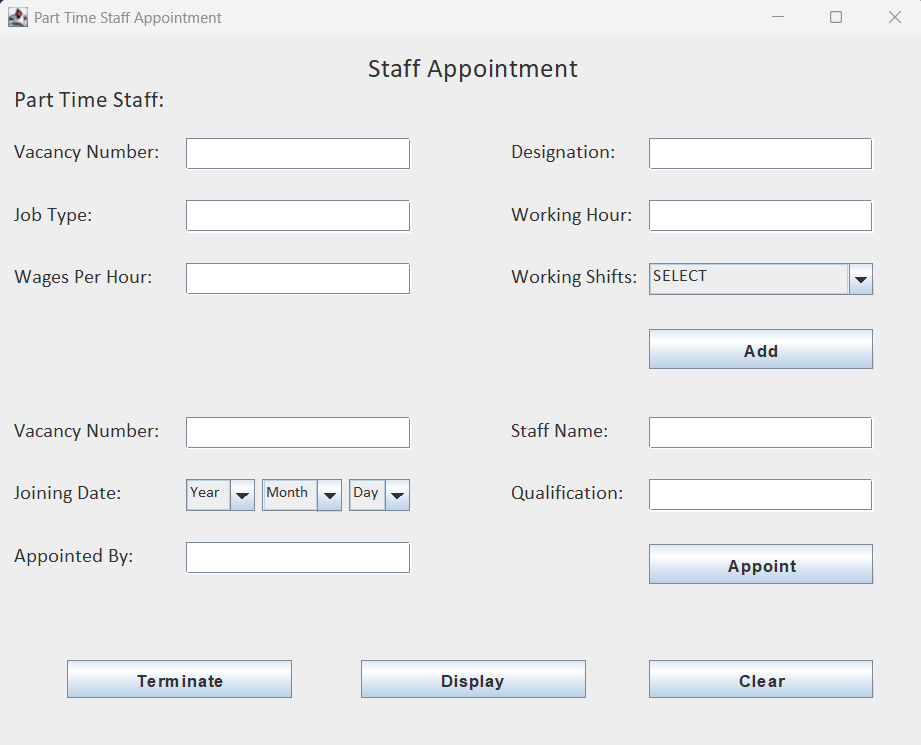 Staff-Hire System